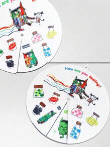 hoojojo 1 Peça Rotator de Monstro Emocional, Recursos Didáticos em Feltro, Jogo de Expressão de Vocabulário de Humor, Montessori, Adereços Interativos, Atividades em Sala de Aula, Trabalho em Equipe, Ferramentas de Ensino, Presentes de Feriado, Reuniões de Festa, Família, Sala de Aula, Classe.