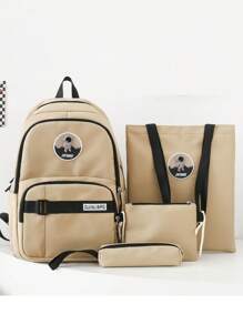 Backpacks Are Not Only A Simple Item, But Also Carry Your Lifestyle And Attitude. This 4PCS Comes With A Tutoring Bag, A Cross-Body Strap And A Pencil Case. A Backpack Allows You To Carry Daily Necessities With You. Ideal For College, Business, Work, Commuting High School, Outdoors, Hiking, Travel, Rock Climbing, Stadiums, Sports, Outings,