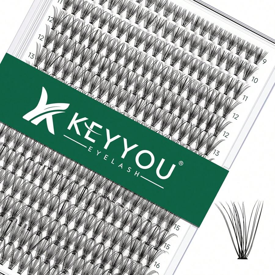 Lash Clusters 300pcs Individual Lashes 40D 0.07D Curl 9-18MIX DIY Eyelash Extension KEYYOU Large Tray Volume Soft&Amp;Natural Cluster Lashes(40D-0.07D,9-18MIX) - 20D-c-9-18MIX - View 1