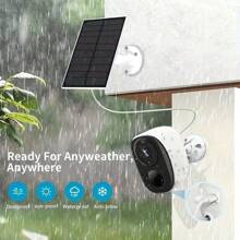 Caméra de  sans fil extérieure alimentée par énergie solaire 2K 3MP, détection de mouvement IA, audio bidirectionnel, alertes d'application, vision nocturne en couleur, stockage dans le cloud ou sur carte SD et connectivité Wi-Fi 5G/2,4G pour la protection de votre maison - le meilleur cadeau