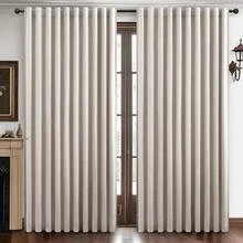 Blackout Curtains 70 Inches Extra Wide Natural Linen Curtains 84 Inch Length For Living Room, Pleated Farmhouse Bedroom Thermal Drapes For Winter Thick Window Energy Efficient 70"W X 84"L 2 Panels - 芥末黃 - 查看 1