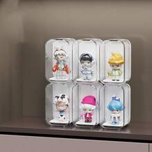 1个/6个盲盒收纳展示架桌面展示柜透明防尘亚克力娃娃手持收纳盒（盒内无任何物品） - 彩色 - 查看 18