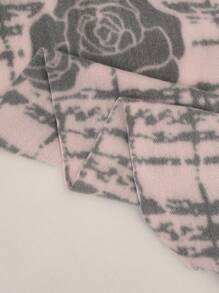 1pc Flower Print Casual Polyester Scarf, Suitable For Winter