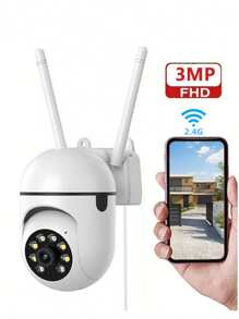 3MP Super HD 2.4G WiFi Smart IP Camera, Indoor & Outdoor Wireless Security Camera With 355° Pan-Tilt, USB Powered, Supports 5X Digital Zoom, Color Night Vision, Two-Way Audio, Human Detection And Auto Alarm