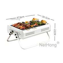NetHong Compact Folding Portable BBQ Grill With Adjustable Heat – Ideal For Camping & Backyard Cooking - White - View 11