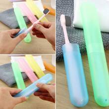 1/4 pièces Étui à brosse à dents anti-poussière pratique pour les voyages - Boîtier en plastique portable pour ranger les têtes de brosse à dents pour un usage quotidien et pendant les voyages - Disponible en différentes couleurs