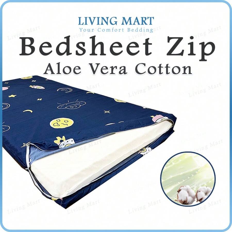 Single Zipper Bedsheet 4 Inch - Cotton Zip Mattress Cover Cadar Berzip Sarung Tilam Bujang - Little Girl - 查看 1