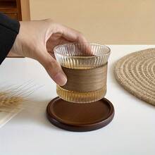 1/3/6pcs Japanese Style Bamboo Coasters, Wooden Heat Insulation Cup Mats, Tea Cup Pads, Round Tea Tray, Heat Insulation Pads, Zen Wooden Mats - Multicolor - View 2
