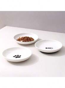 Ceramic Cat Bowl With Paw Prints, Pet Bowl