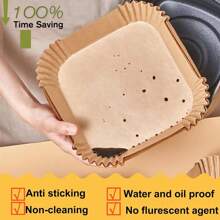 50/100pcs Air Fryer(Round/Square)Disposable Paper Liners Square, Kitchen Accessories,Non-Stick Parchment Paper, Air Fryer Accessories, Oil Proof & Water Proof, Paper Liner For Baking Roasting Microwave Oven. Home And Living New In. Cooking Utensils.