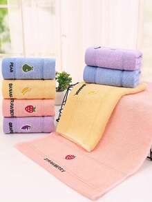 Toalha pequena de 1/4 peças, estampa de frutas bordadas, 9,84 x 19,68 polegadas, várias cores, toalha de rosto/mão, absorvente e de secagem rápida, unissex, adequada para banheiro, escola, cozinha, presente de feriado, viagem e uso externo. Toalhas de banho para salão de beleza, esportes de hotel, itens essenciais para casa, toalha, cuidados com a pele. - Multicolorido - Ver 3