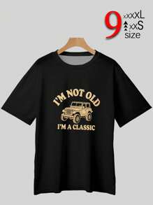 Camiseta de manga corta con estampado gráfico de corte holgado para hombres | Eslogan divertido, diseños de dibujos animados, letras y animales | Alta calidad, de secado rápido, transpirable | Hombro caído, cuello redondo, costuras contrastantes | Versátil para salir, amigos, regalo de novio, commuting, viajes y vacaciones | Top de moda coreana resistente a las arrugas para primavera, verano, otoño y otoño