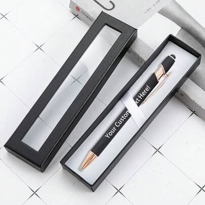 1 Set Personalized Ballpoint Pen Gift Set With Box, Back To School Gift, Christmas Gift, Wedding/Party Favor, Groomsman Gift, Gift For Men/Women/Dad, Birthday Gift, Engagement Groomsman Gift,Multi-Functional,Ornamental,Reusable,Modern,Colorful,Cute,Vintage,Cartoon,Kawaii,Custom,Personalized,Unique,Customized,Workers,Clients,Students,For Business/Work/Office,For School,Vacay Vibes,Junior High School Students, Middle School Students, High School Senior High School Students, College Students, University Students, Freshman, Sophomore,New Job, Office Supplies