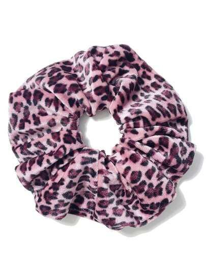 1 st liten leopardmönstrad scrunchie för kvinnor, moderiktig europeisk och amerikansk stil, lämplig för vardagligt bruk, hårband med hästsvans