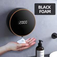 300ml Wall-Mounted Automatic Foam Soap Dispenser, Touchless Infrared Sensor Hand Wash Liquid Soap Dispenser, USB Rechargeable Round Soap Pump, Drill-Free Installation, IPX5 Waterproof, 0.25s Quick Foam, 3 Adjustable Foam Levels, Digital Display Of Battery & Temperature, Suitable For Various Liquid, High-Efficiency & Low-Power Motor, Quiet Operation, Applicable For Bathroom, Toilet And Kitchen, Essential For Daily Life And Holiday Gifts - Multicolor - View 16