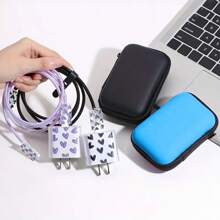 1 Set: Protector de cable de carga rápida de 20W compatible con iPhone + Caja protectora de material EVA para auriculares y cable de datos, accesorios a prueba de caídas y golpes para cargador Nan, accesorios para teléfonos