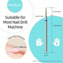 hytoos Broca diamantada cônica profissional para cutículas, ideal para remover pele morta e cutículas. - Multicolorido - Ver 5