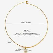 1pc Fashion Stainless Steel Heart, Square, Oval, Rhombus 4A Cubic Zirconia Necklace, Personalized Casual Daily Gift For Women