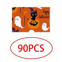 4pcs Halloween Ghost Print Placemats Set, Woven Polyester Rectangular Table Mats, Hand Wash Only, Kitchen & Home Decor, Indoor & Outdoor Dining Decoration - Multicolor - View 25