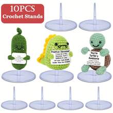 积极钩针展示架、亚克力娃娃底座钩针架、捆绑展示架、装饰钩针娃娃架，用于情绪小雕像/积极乌龟钩针/积极土豆钩针/积极泡菜钩针 - 透明 - 查看 11