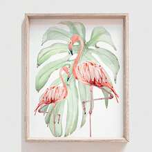 1/3pcs Flamingo Print Wall Art / Modern Style, Flamingo Print Art Set, Tropical Wall Above Crib, Flamingo Nursery Decor, Baby Room Decor, Newborn Flamingo Nursery Pink And Green, Framed Or Unframed - Multicolor - View 13
