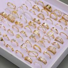 Set de 30 piezas/Paquete de anillos de aleación y perlas de imitación de lujo, estilos variados elegantes y surtidos, adecuados para fiestas y uso diario, joyería de moda, mejor regalo, envío aleatorio