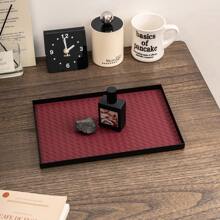 1 pieza Bandeja de moda, organizador de almacenamiento rectangular para baño, disponible en negro o blanco, adecuado para tocador, entrada, joyas, velas, cosméticos, mesa de la sala de estar, decoración de hotel