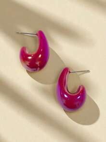 1 对极简奢华水滴耳环，适合日常佩戴，采用防过敏不锈钢制成，是送给朋友的完美礼物 - 迷幻紅色淚滴耳環 - 查看 3