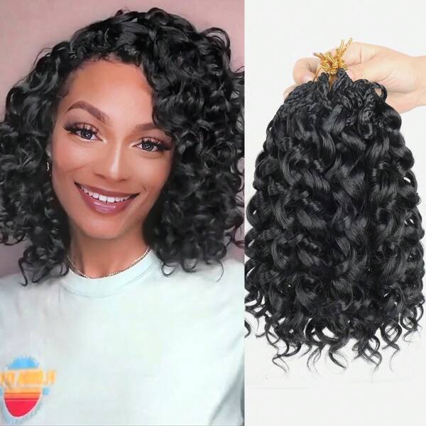 Gogo Curl Crochet Hair 8 Packs Ocean Wave Crochet Hair Pre Looped Deep Twist Goddess Box Braids Curly Water Wave Synthetic Braiding Hair For Women