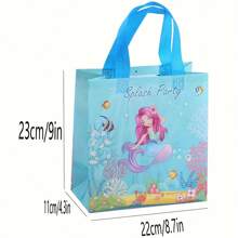 12pcs/Set 23*22*11cm Non-Woven Waterproof Mermaid Style Reusable Tote Bag, Gift Bag For Home Party Decoration & Gift Packaging, Christmas Valentine Day