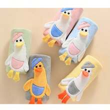 Mini Cartoon Design Cute Wearable Hooded Bath Towel Robe, Quick Dry Coral Fleece Bathrobe With Hood, Soft And Absorbent - Multicolor - View 10