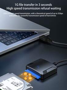 Câble USB 3.0 vers SATA pour disque dur, compatible avec les disques durs SSD 2,5/3,5 pouces, simple et à haute vitesse
