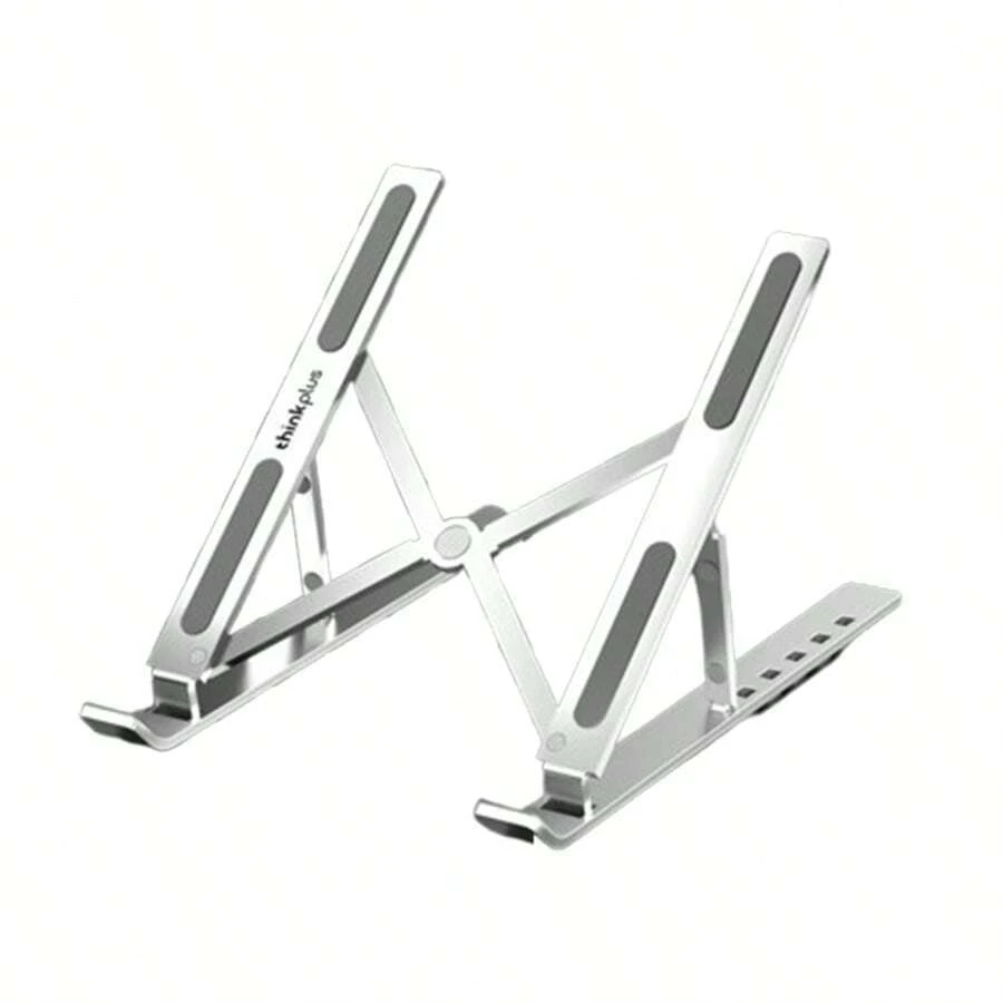 Lenovo ZJA3 Aluminum Alloy Laptop Stand Aviation-Grade Metal Folding Design 360° Non-Slip And Stable Support Fully Compatible With 10-17 Inches Lift And Adjust For Office/Gaming Use Efficient Open Heat Dissipation - Silver - View 1