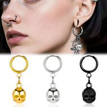 2 件全新骷髅不锈钢工艺品耳洞耳塞 0.5 毫米耳环 身体穿孔饰品 男女礼物