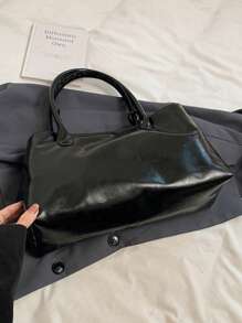Large Capacity Tote Bag With Strap Decor, Women's 2025 New Retro Fashion Shoulder Bag, High-End Underarm Bag, Suitable For Shopping And Commuting, Versatile