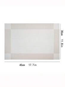 4 قطع/6 قطع ألواح مائدة مستطيلة من البي في سي، قابلة للاستخدام من الجانبين، بتصميم أوروبي إبداعي كبير، قابلة للغسل، ديكور المنزل وغرفة الطعام، مقاومة للتآكل والانزلاق والحرارة وعدم الاحتراق، ديكور طاولة الشاي والمنزل، حصيرة الطبق والكوب، ديكور طاولة الطعام، طراز شمالي أحادي اللون