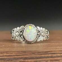 1 套复古情侣哥特式订婚戒指，古董银质分支戒指，男女通用巫师戒指，深色几何指环 - 彩色 - 查看 68