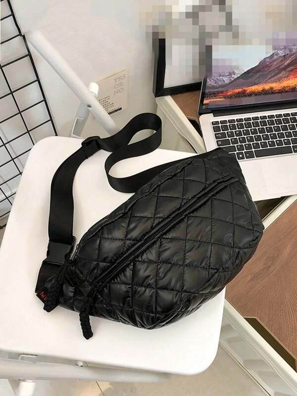 1 Pack Solid Color Classics Quilted Women Chest Bag Waist Bags Messenger Bag Zipper Purse Coin Purse,Multifunctional Lightweight Portable With Zipper Adjustable Shoulder Strap,Suitable For Travel Vacation Business Sports Outdoor Work Shopping Commuting Daily Use Fashion Fluffy Soft Casual Bag Student Girl Boy College Student Couple ModelTravel Accessories