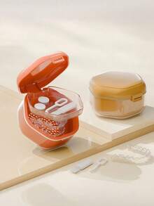 1 Pc Braces Organizer Personal Care Tools Easy To Carry Invisible Braces Orthodontic Retainer Organizer Denture Storage And Cleaning Case