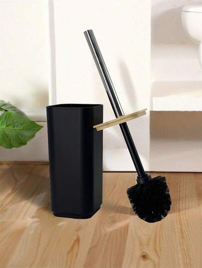 1pc Bamboo Handle Toilet Brush Set, Bathroom Cleaning Tool With Extended Reach, Toilet Brushes Wc, Toilet Cleaning, Bathroom Decor Summer, Bathroom Cleaning Brush, Bathroom Supplies, Plastic Brush Bathroom Accessories Bathroom Tools