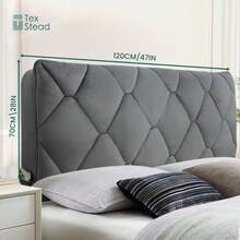 1pc Solid Color Thickened Headboard Cover, High Elastic Dust-Proof Headboard Protector, Skin-Friendly Soft, Suitable For Twin And Full Size Beds - Grey - View 23