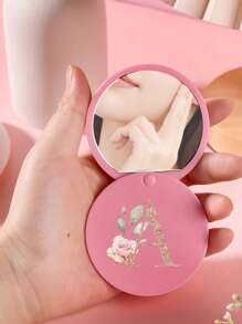 Specchietto da tasca scorrevole con lettere iniziali floreali in oro da A a Z stampate, specchio compatto portatile, specchio per il trucco, specchio da toilette, specchio da viaggio, mini specchio da mano, specchio per il trucco per uso quotidiano, viaggio e feste, un piccolo regalo carino e divertente, necessario per il ritorno a scuola, regali per la stagione dei balli di fine anno, per uso quotidiano, appuntamenti, compleanni, festività, ritorno a scuola, estate, vacanze, spiaggia, viaggi, pendolarismo, regalo per la laurea