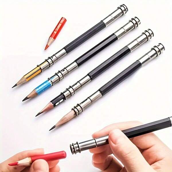 1 Stück/3 Stück Doppelkopf Bleistift Verlängerung, Skizzenbleistift Verlängerung, Stifthalter, Bleistift-/Stiftmanschette