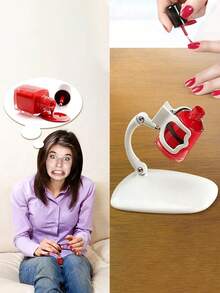 1pc Nail Tools Nail Polish Holder Fastening Clip Nail Polish Bottle Assistant - White - View 2