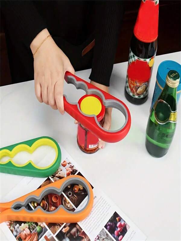 1 Abridor de Latas e Latas 4 em 1, Adequado para Pessoas com Mãos Frágeis e Idosos. Fácil de Usar - Utensílios de Cozinha, Conveniente para Pegar Latas e Latas, Cerveja, Abridor de Latas
