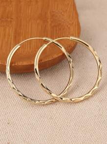 Pendientes de aro de cobre impresionantes - Circulares, adecuados para uso casual diario, diseño de moda e hipoalergénicos, accesorio duradero y versátil para cualquier ocasión
