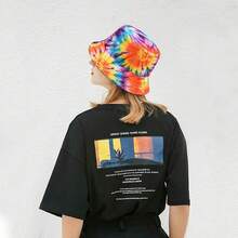 Unisex Reversible Bucket Hat For Beach And Fishing - 彩色紮染 3 - 查看 5