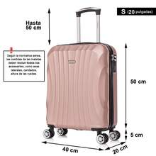 ABS Cabin Suitcase 55x40x20cm (44L) - Small Lightweight Travel Suitcases 20 Inch - Hand Luggage | Sturdy | Durable | With Telescopic Handle | Ideal For Business Trips & Vacation | For Men & Women - Yellow/Dark Blue/Mint/Purple/Black/Silver/Red/Rose Gold/Turquoise/Green - 乾枯玫瑰色 - 查看 3