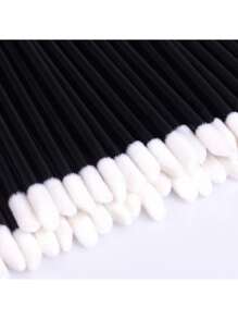 300 Stücke Wimpernverlängerungs-Set, Einweg-Wimpernbürstchen, Micro-Applikator-Pinsel, Maskara-Bürsten, Lippenpinsel für Wimpernverlängerung, Tattoo, Lippenstift-Auftrag (Schwarz)