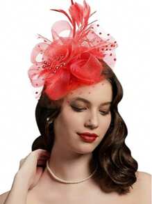 1 buc Fascinator cu pene, petrecere de ceai, elegante, Kentucky Derby, pălării, cutie de pilulă, cocktail, nuntă, mireasă, fascinatoare, bandă de susținere pentru femei și fete, cadou de ziua de naștere de Ziua Mamei, chestii școlare, elegant, toamnă
